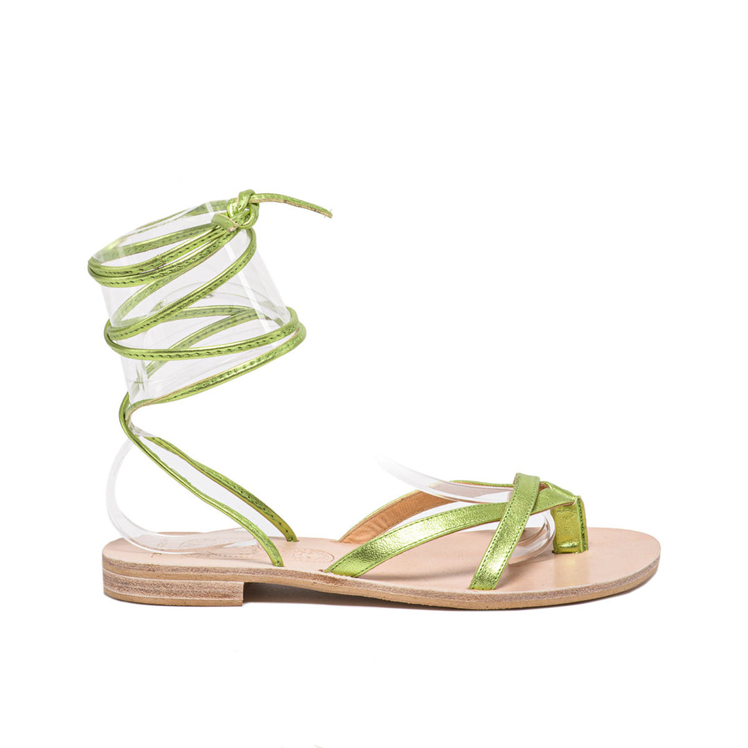 SANDALIA DE CUERO EGIPCIA VERDE