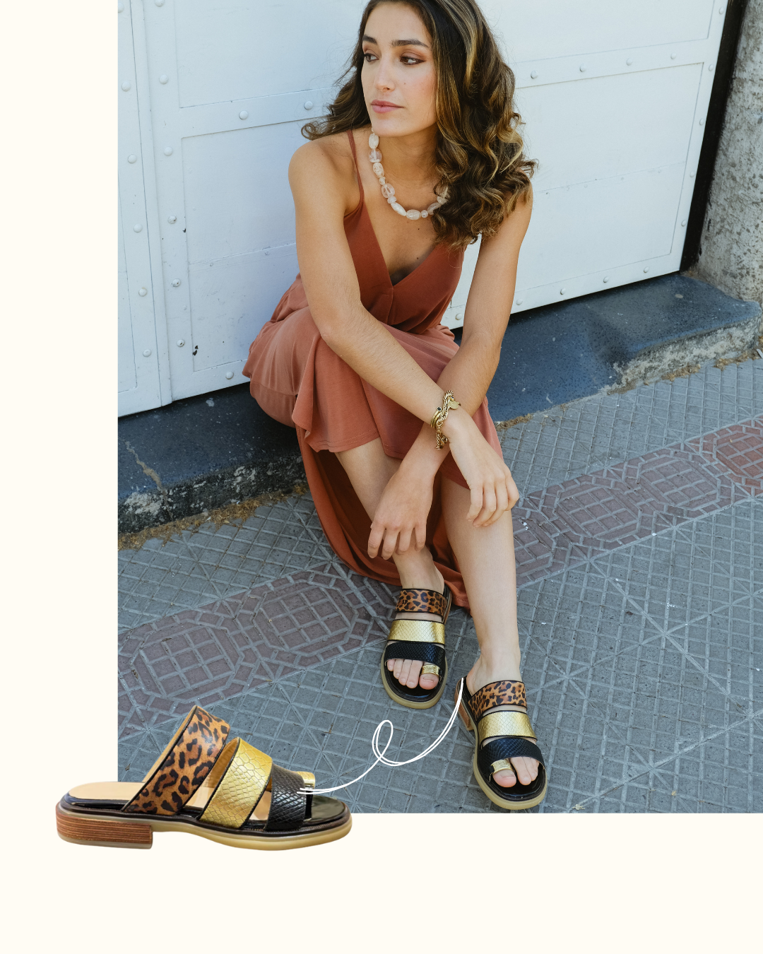 Sandalias Cuero Mujer