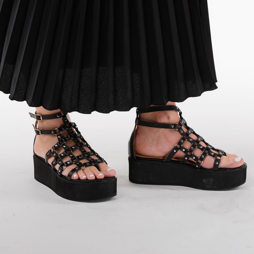Sandalias Cuero Mujer