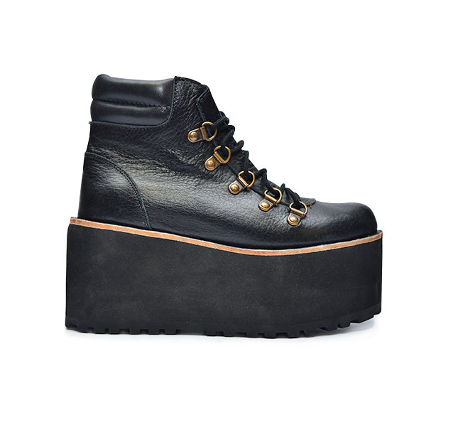 Botines plataforma cuero mujer