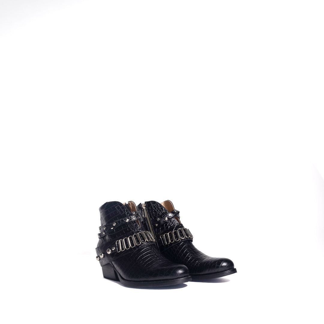 BOTÍN ADA NEGRO DE CUERO MUJER