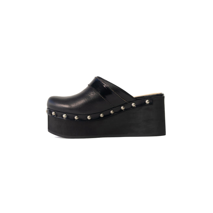 ZUECO DE CUERO INDY NEGRO