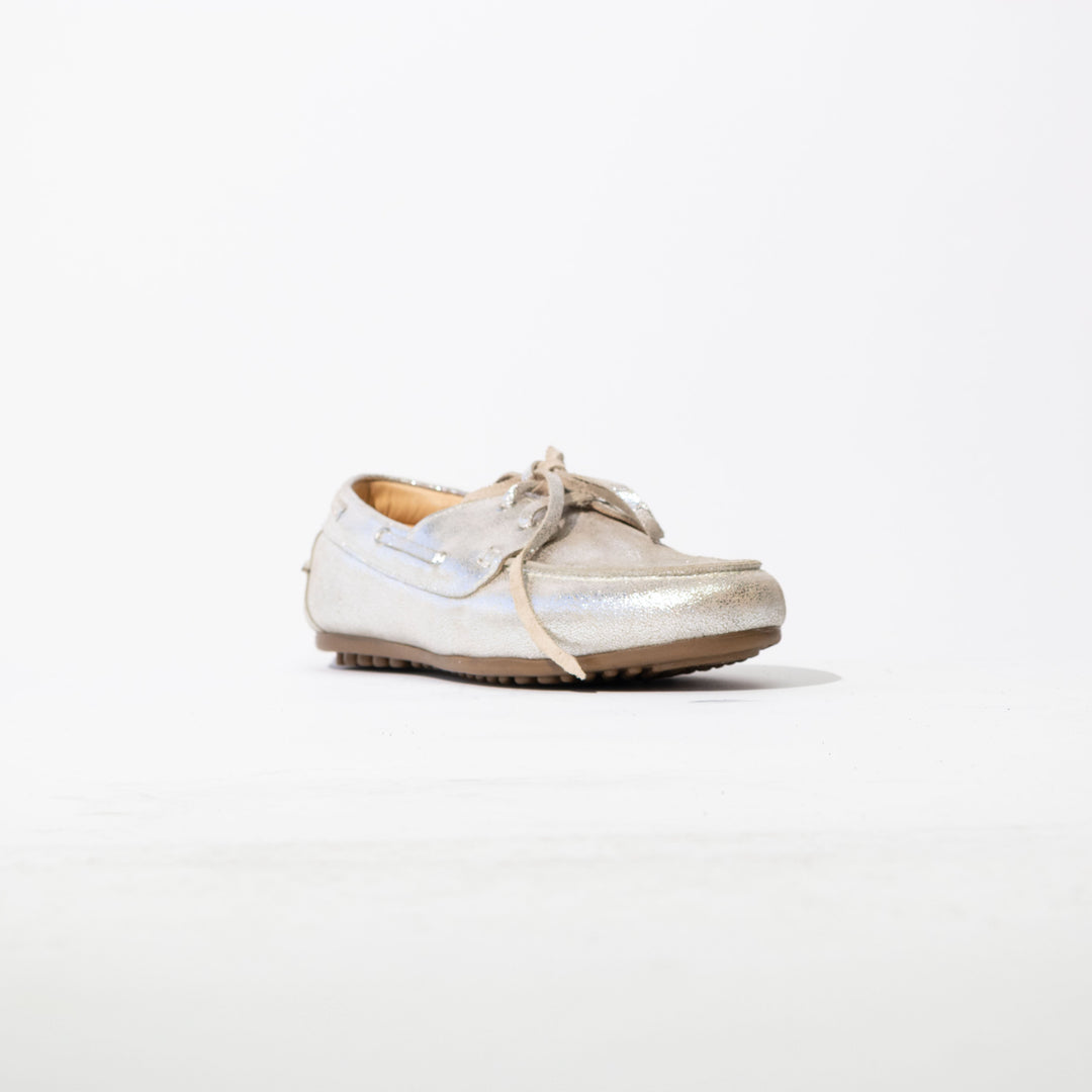 MOCASÍN MUJER DE CUERO PLATA
