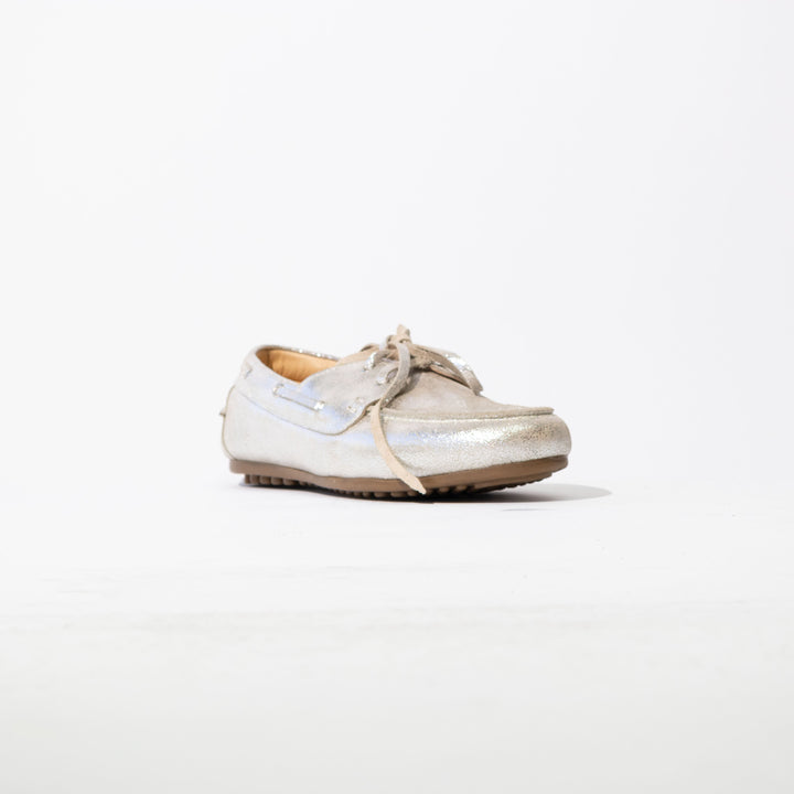 MOCASÍN MUJER DE CUERO PLATA