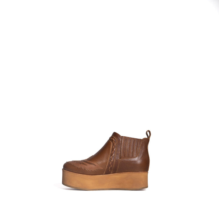 BOTIN DE PLATAFORMA MILENA EVA CAFE DE CUERO