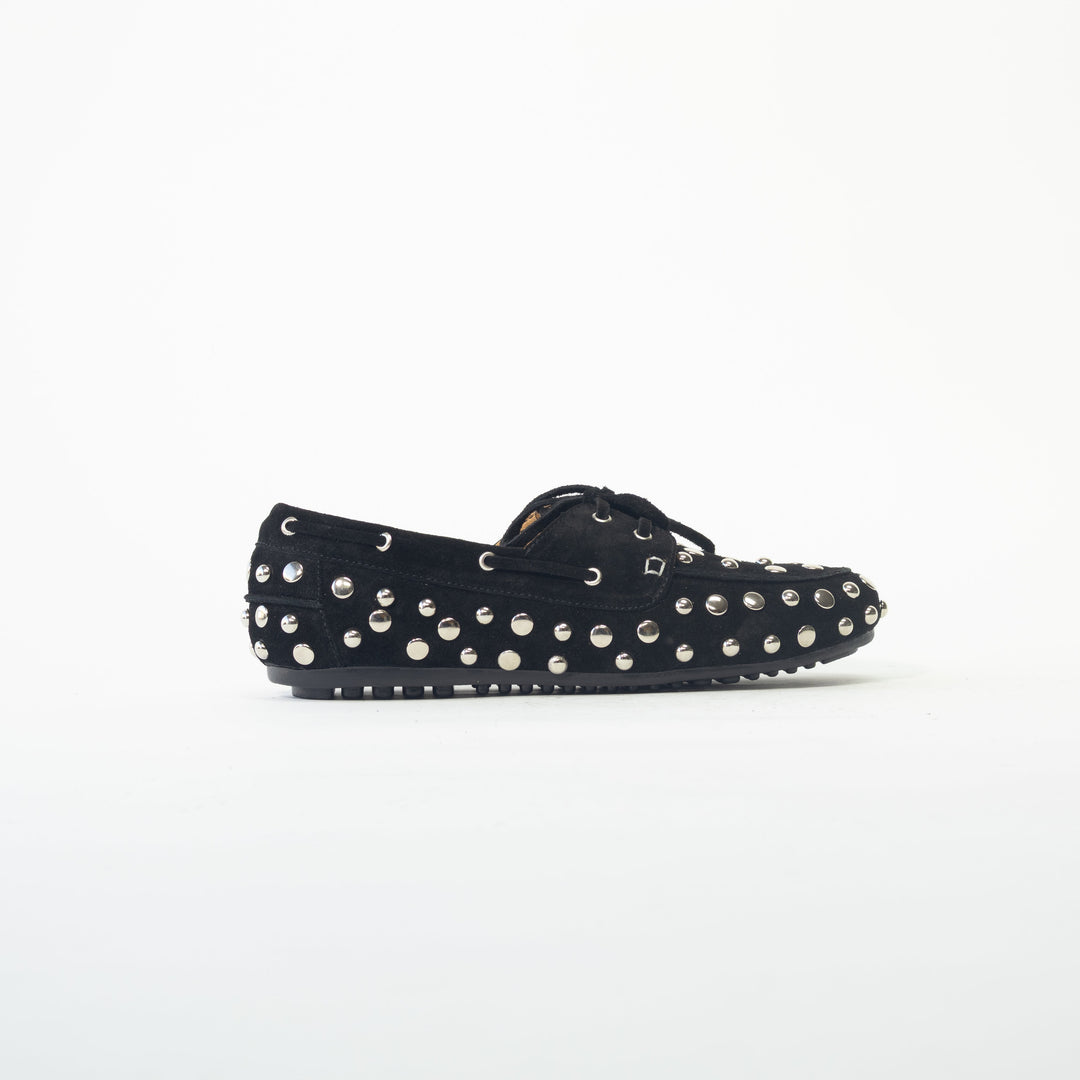 MOCASÍN MUJER DE CUERO RENO NEGRO