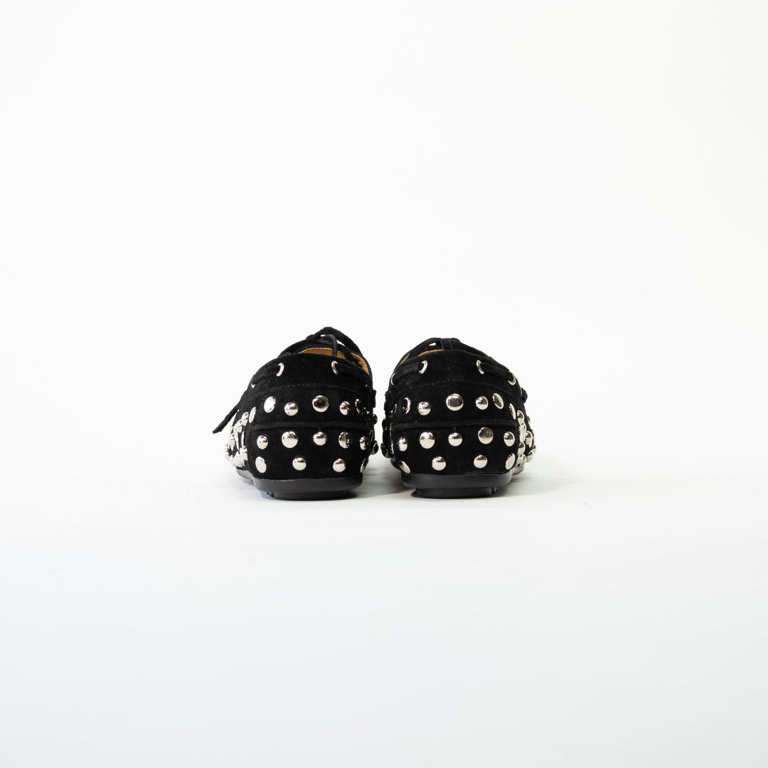 MOCASÍN MUJER DE CUERO RENO NEGRO