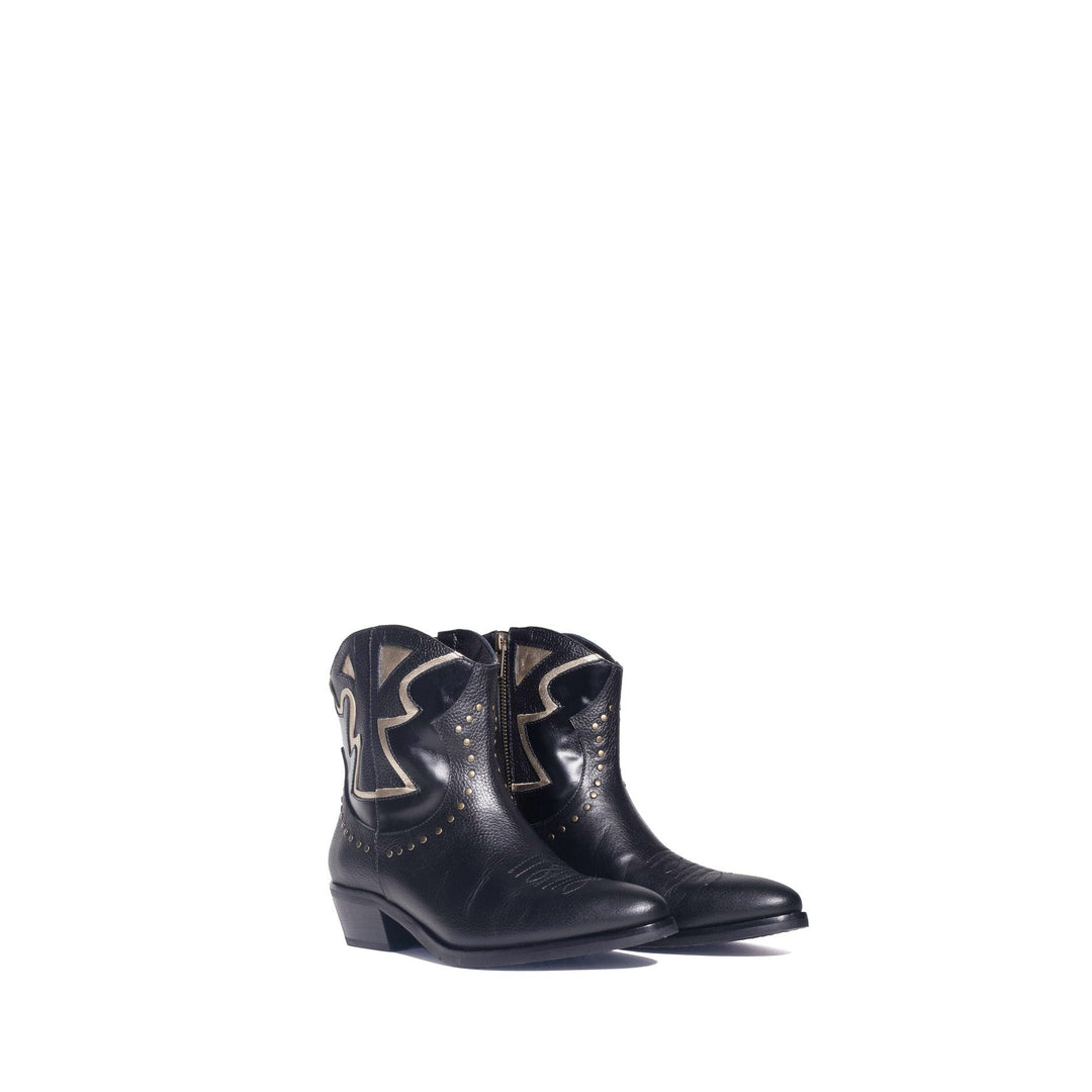BOTIN DE CUERO ROBERTA NEGRO