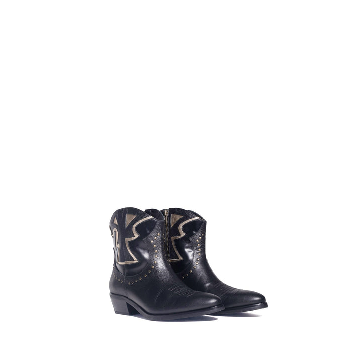 BOTIN DE CUERO ROBERTA NEGRO