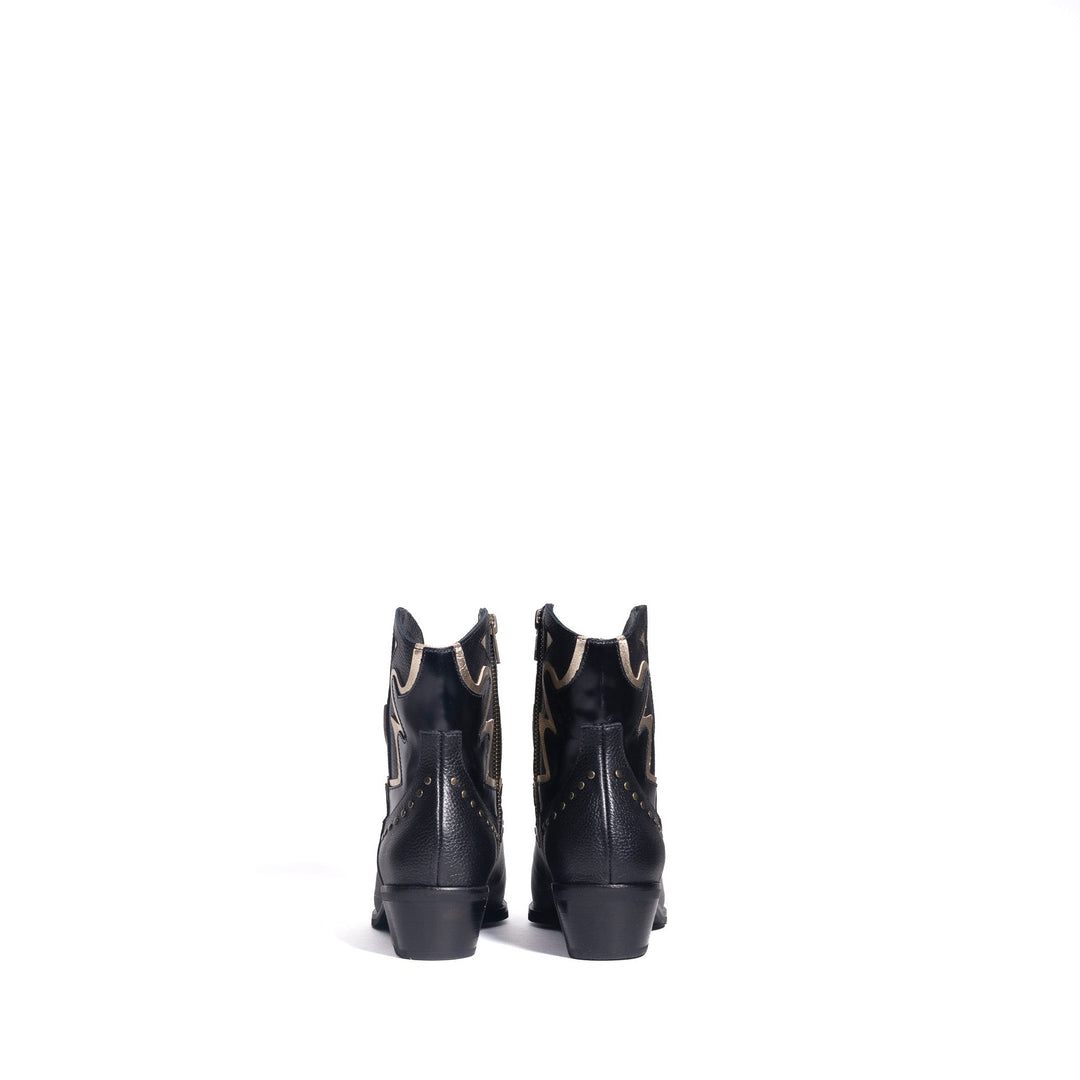 BOTIN DE CUERO ROBERTA NEGRO