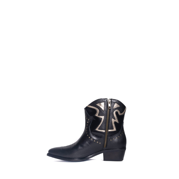 BOTIN DE CUERO ROBERTA NEGRO