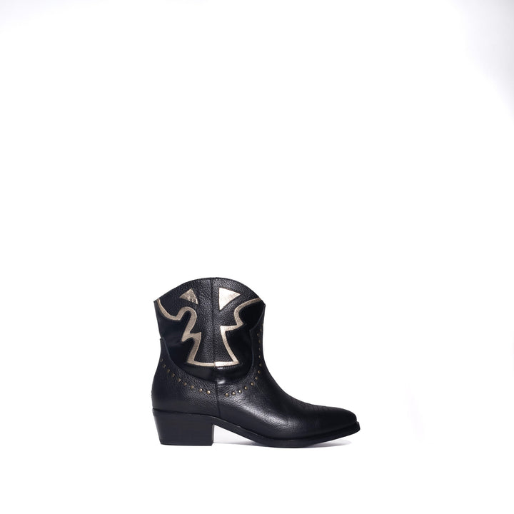 BOTIN DE CUERO ROBERTA NEGRO
