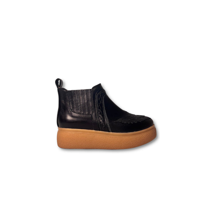 BOTIN DE PLATAFORMA MILENA EVA NEGRO DE CUERO