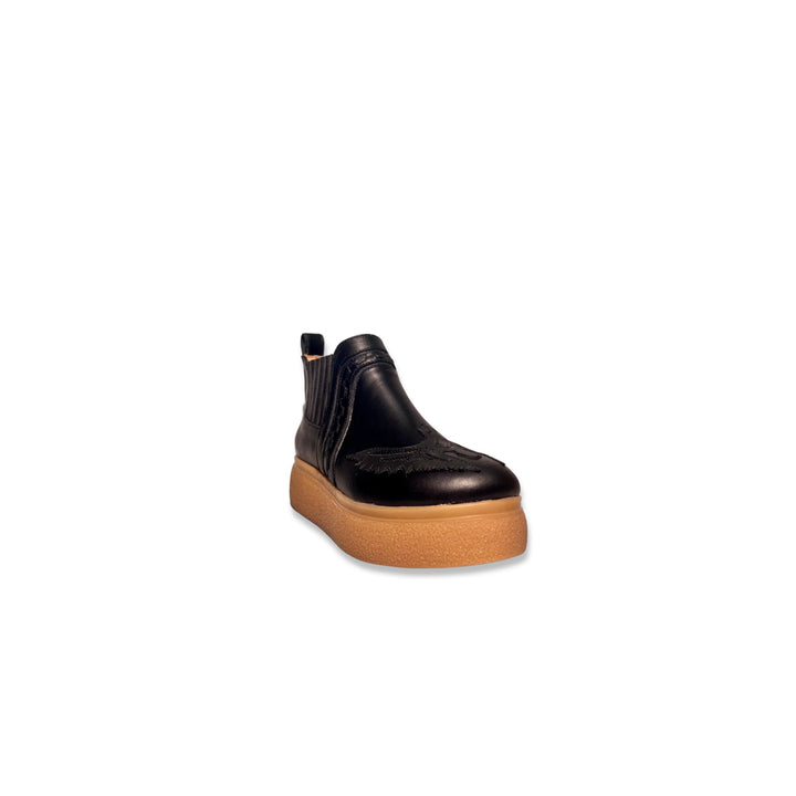 BOTIN DE PLATAFORMA MILENA EVA NEGRO DE CUERO