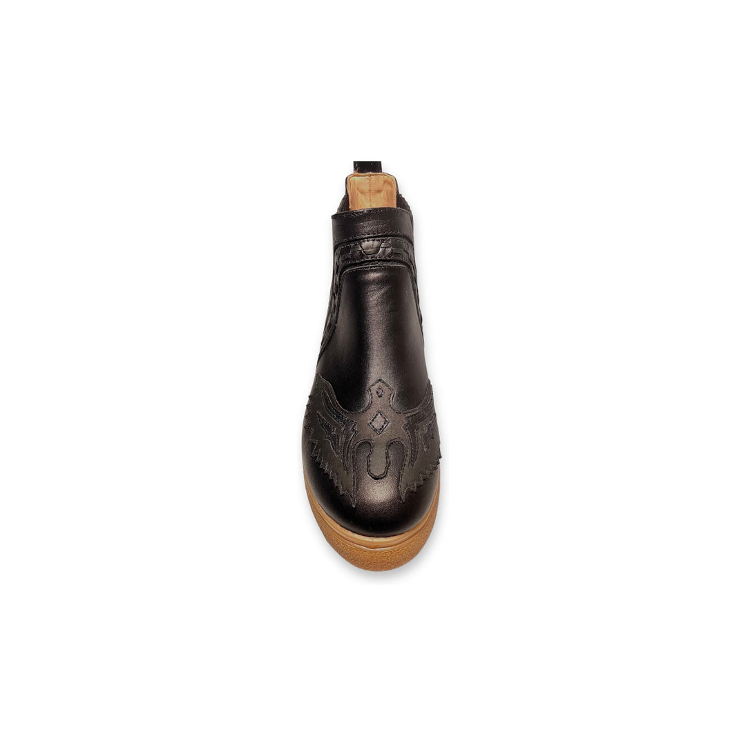 BOTIN DE PLATAFORMA MILENA EVA NEGRO DE CUERO