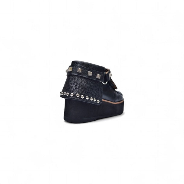 BOTIN LOLA DE PLATAFORMA NEGRO DE CUERO