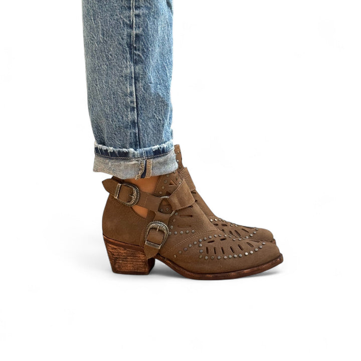 BOTIN MUJER DE CUERO GRACIA CAFÉ