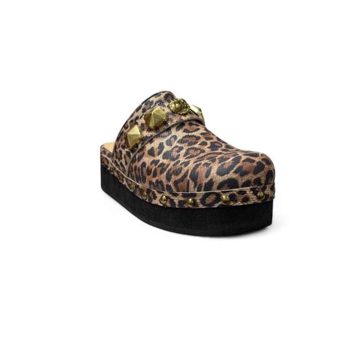 ZUECO MARTINA LEOPARDO ORO BAJO