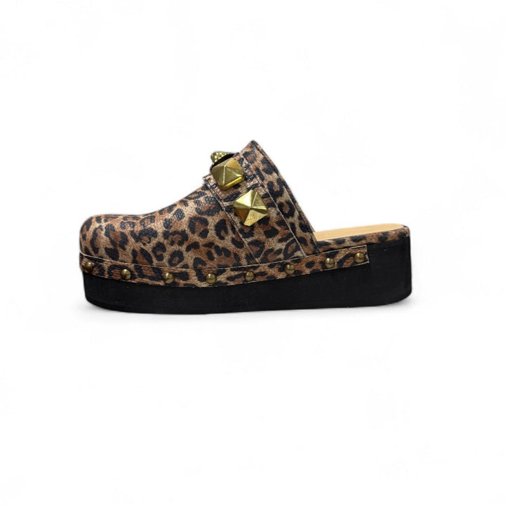 ZUECO MARTINA LEOPARDO ORO BAJO