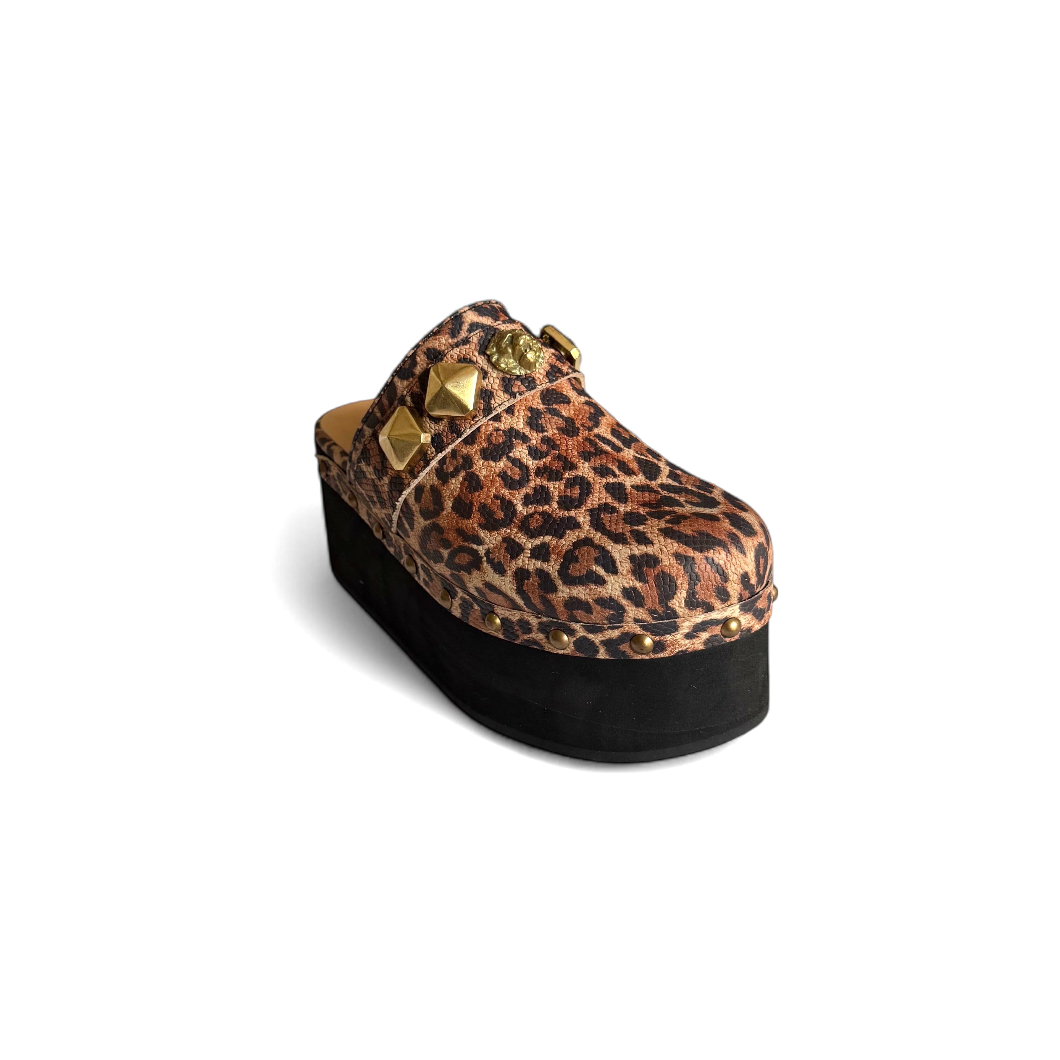 ZUECO MARTINA LEOPARDO ORO ALTO – Zapatos Vanessa Gil