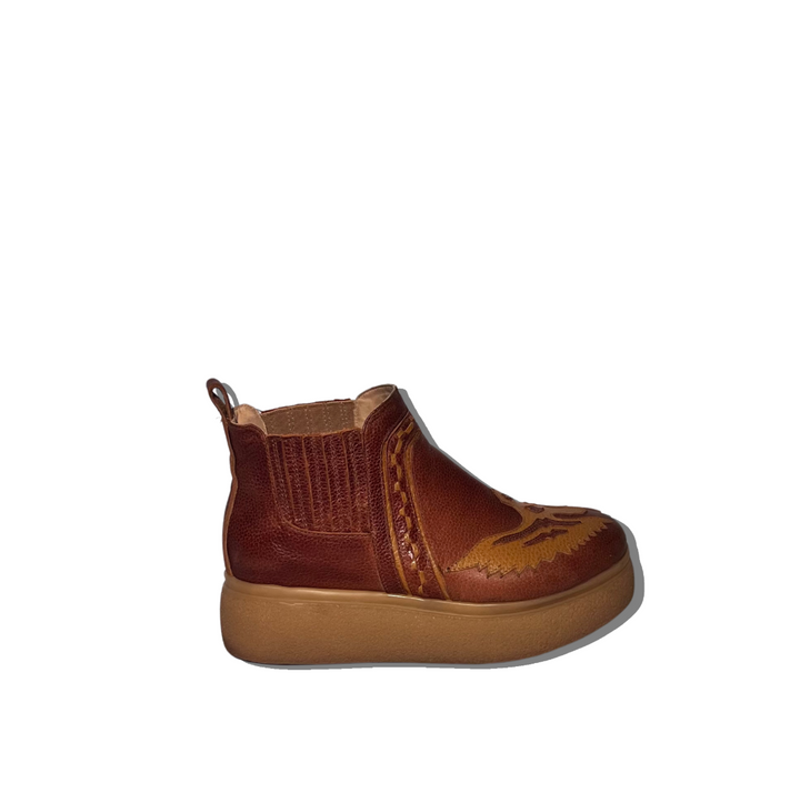 BOTIN DE PLATAFORMA MILENA EVA CAFE DE CUERO
