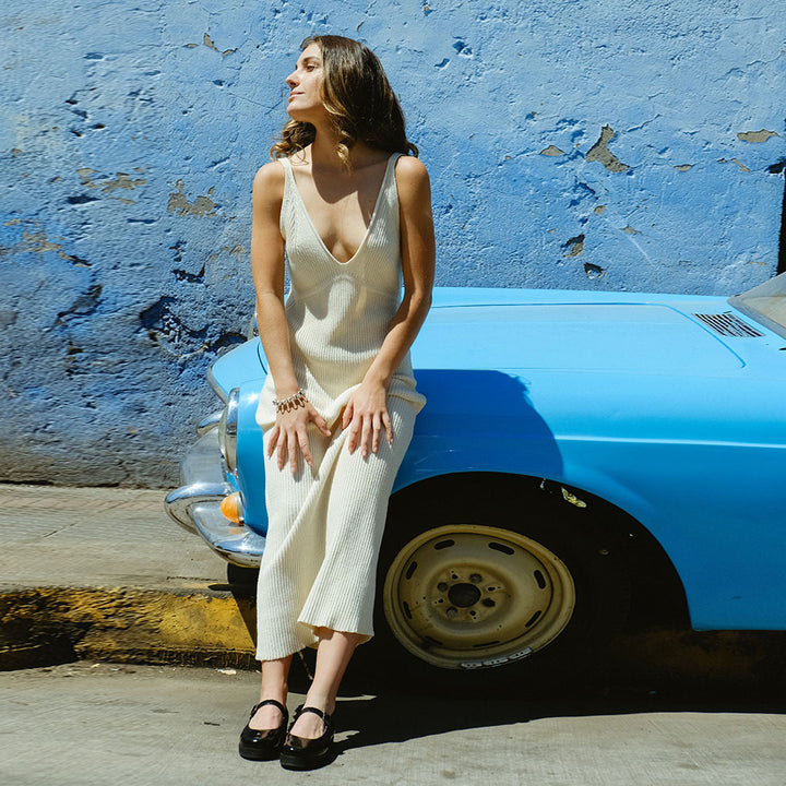 BALLERINA DE CUERO NEGRA