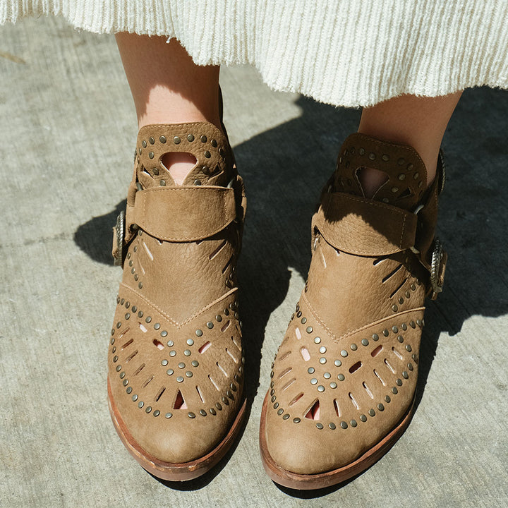 BOTIN MUJER DE CUERO GRACIA CAFÉ