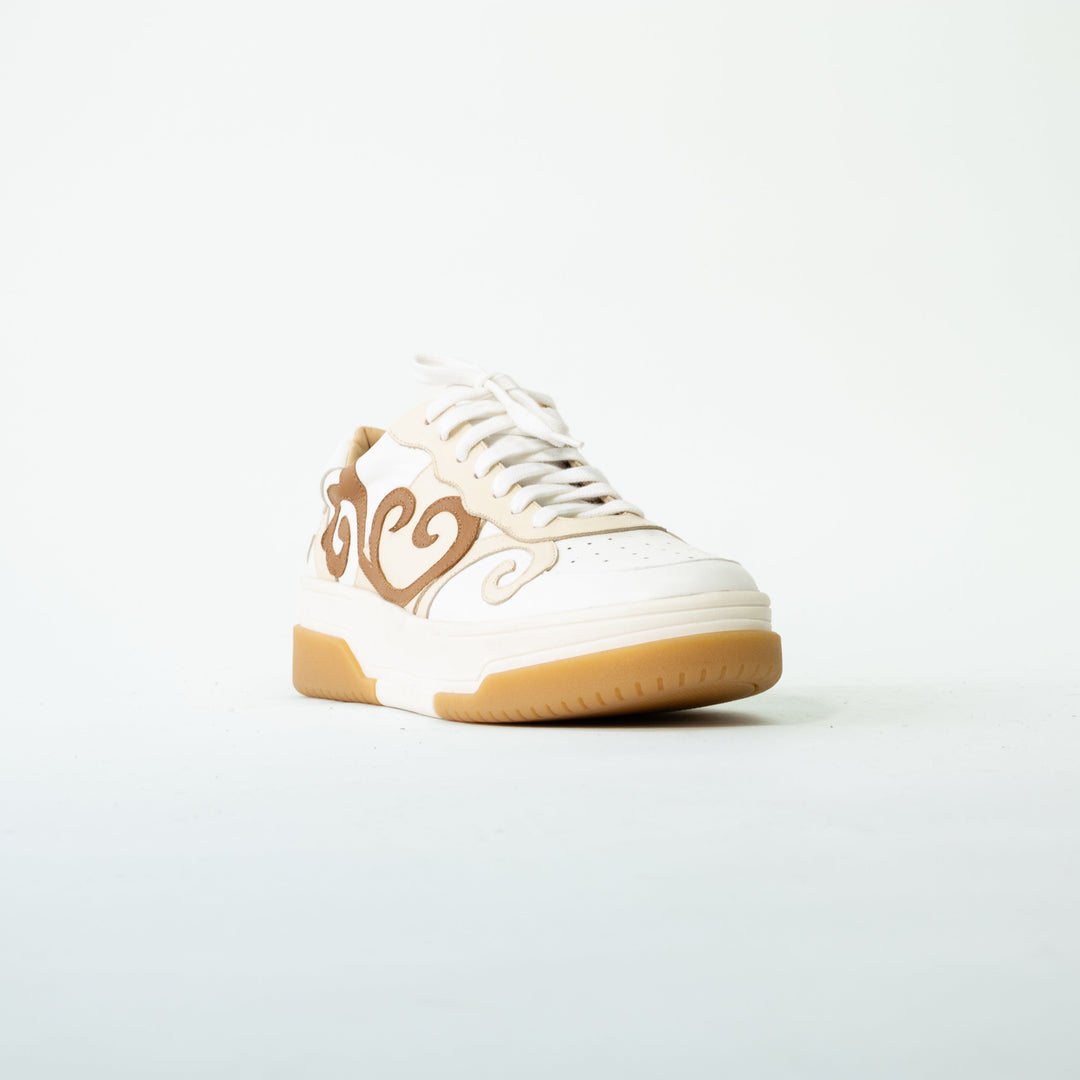 ZAPATILLA DE CUERO MANDI BLANCA