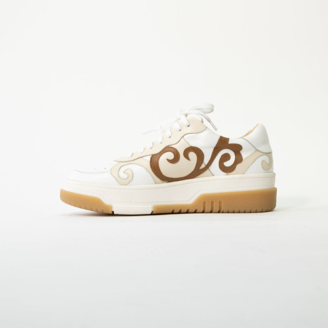 ZAPATILLA DE CUERO MANDI BLANCA