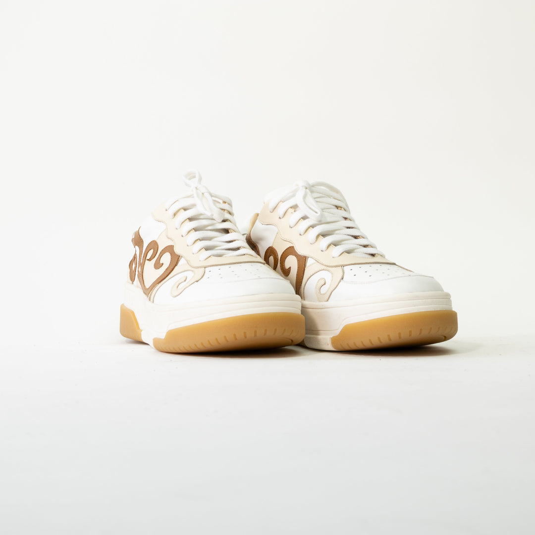 ZAPATILLA DE CUERO MANDI BLANCA
