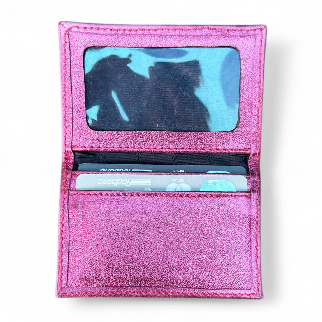 BILLETERA DE CUERO FUCSIA