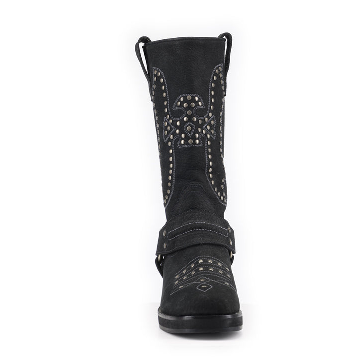 BOTA ELENA NEGRA  DE CUERO
