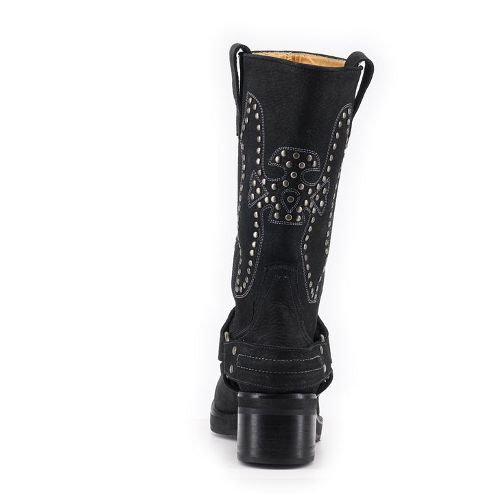 BOTA ELENA NEGRA  DE CUERO